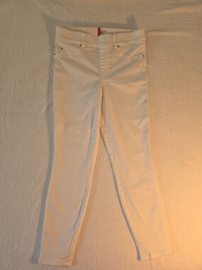 Spanx White Pull On Skinny Jeans Size L